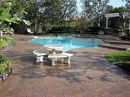 Photo Gallery Concrete Pool Decks Spring Valley Ca The Concrete Network Concrete Patio Concrete Patio Designs Concrete Pool