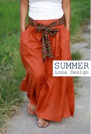 Luxe Linen Skirt For Women Burnt Orange Linen Long Skirt With Etsy Comfortable Skirts Orange Maxi Skirt Maxi Skirt
