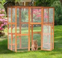 Pawhut - Jaula de Madera para Gatos, 71\x 39\x 71"
