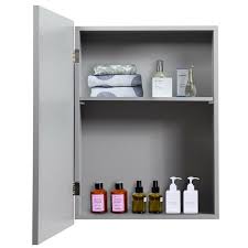 The open shelf design provides an area to display decorative objects and the adjustable interior shelf gives you flexible storage space. Gymax Mirrored Medicine Cabinet Wall Mounted Bathroom Storage Organizer W Shelf Grey Walmart Canada