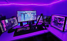 My Purple Pink Corner Video Game Rooms Computer Gaming Room Gaming Room Setup