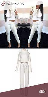 White Winter Pant Set Sneakers Outfit Summer Sneakers White Jogging Pants Set