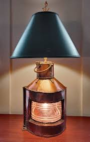 Authentic Copper Navigational Light Nautical Table Lamp Skipjack Nautical Wares In 2020 Nautical Lamps Nautical Lamp Shades Table Lamp