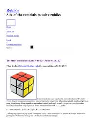 Pada dasarnya jika kalian sudah bisa rubik 3x3x3, seharusnya tidak ada kesulitan berarti dalam menyelesaikan pyraminx dengan metode lbl ini, terutama untuk baris pertamanya. 2x2x2 Rubik Pdf