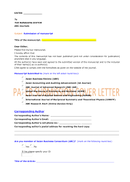 Writing a cover letter is essential when applying for jobs. Paper Submission Cover Letter Dated To The