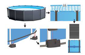 piscine hors sol intex graphite habillage pvc gris piscine center net