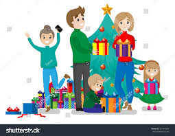 Image result for people opening christmas gifts clipart