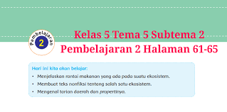 Kunci Jawaban Buku Tematik Tema 5 Kelas 5 Halaman 61 62 63 65 Koesrow