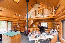 Artist Studio Is An Extension Of A Luxury Log Home Design On A Beautiful Country Estate The Studio Is Des Log Homes Log Home Designs Luxury Property For Sale