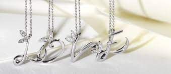 Love Letter Collection Diamond Letter Pendants Diamond Initial Necklace Letter Pendants Initial Necklace