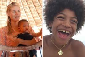 Rachel Weisz and son Henry in New York