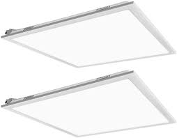 2x2 drop ceiling light fixtures. Hykolity 2x2ft Led Flat Panel Troffer Light 40w 5000k Recessed Back Lit Drop Ceiling Light 4400lm Lay In Fixture For Office 0 10v Dimmable 3 Lamp F17t8 Fixture Replacement 2 Pack Amazon Com