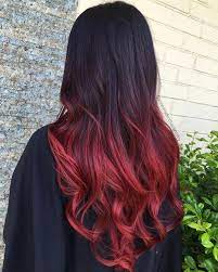Red Ombre For Black Hair Pinmakeup Siyah Renkli Sac Ombre Sac Rengi Golgeli Sac