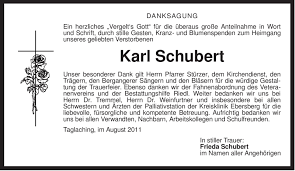 Traueranzeigen von Karl Schubert