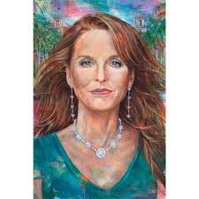 It was such an incredible experience to meet Sarah Ferguson, Duchess of  York, aka “Fergie”, at the @canceralliancepalmbeach Shop the Day Away  Luncheon. My portrait of the Duchess raised over $8,000 during