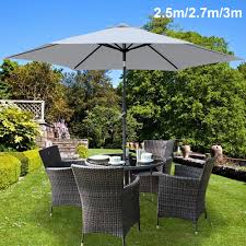 It is recommended that the parasol remains closed when not in use and is always kept closed in extremely. Garden Patio Round Parasol Umbrella Sun Shade Canopy Crank Tilt 2 5 2 7 3m Grey Ebay