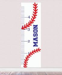 look at this baseball laces personalized growth chart decal