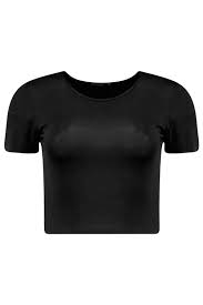 Black And White Crop Top Clipart Tall Short Sleeve Crop Top Boohoo