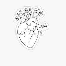Anatomical heart vase red finish | etsy. Floral Anatomical Heart Doodle Sticker By Madisons16 Redbubble