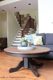 I found a top about 34 diameter worked well for my leg plus about 12 long feet. Diy Round Farmhouse Coffee Table Life On Kaydeross Creek