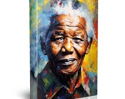 Nelson Mandela Wall Art, Iconic Leader Portrait, Print