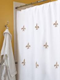Fleur De Lis Embroidered Shower Curtain Shower Curtain Curtains Printed Shower Curtain