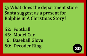 The correct answer is under the mistletoe. Printable Christmas Movie Trivia Game Treasure Hunt