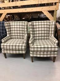 Make your wing chair look brand new. The Styled Home By Upscale Dark Khaki Buffalo Check Wing Back Chairs 398 Each Facebook