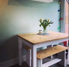 Slim Dining Table 2 Bench Set In 2020 Dining Table Dining Table With Bench Dining Table Small Space