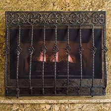 For gas fireplaces you'll want to have a fireplace screen in place to keep you safe from runaway sparks, flames and debris. Mesh Fireplace Screen Frontgate