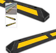 Premium Anfahrschwelle Gummi 176 cm (Radstopp) mit Reflexion GELB
