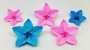 How To Make Easy Origami Flower Make Paper Flowers Diy Craft Ideas Easy Origami Flower Paper Flowers Craft Paper Flower Tutorial