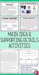 Each Students How To Identify Main Idea And Supporting Details Within Fiction And No Speech Therapy Activities Supporting Details Activities Elementary Reading