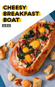 Good Luck Sharing This Cheesy Breakfast Boat Recipe Breakfast Recipes Breakfast Boozy Brunch