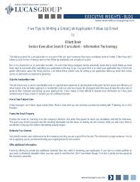 Resume email samples 50+ tips. Five Tips To Writing A Great Job Application Follow Up Email