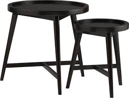 Set Of 2 Hudson Round Nesting Tables Nothing Earth Shaking But Could Be Practical To Have 2 Small Measure Nesting Tables Coffee Table Crate And Barrel Table