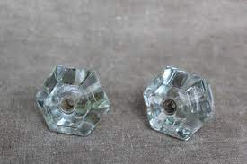 Antique Glass Drawer Pulls Large