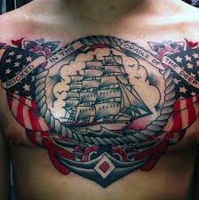 Realistic navy ship tattoo on arm sleeve. 70 Navy Tattoos For Men Usn Ink Design Ideas