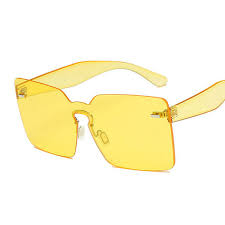 Qu'elles complètent un style classique, décontracté ou encore glamour, qu'elles soient de couleur discrète ou. Cenday Lunettes De Soleil Oversize Sans Monture Surdimensionnees Pour Femmes Carre Transparent Lentille De Couleur Bonbon Femme Accessoires