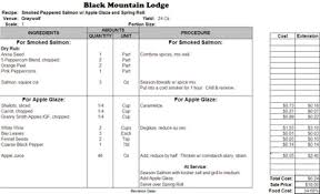 Excel Recipe Template For Chefs Chefs Resources