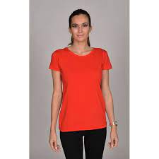 Des designs originaux à prix mini. Col Rond Basic Rouge T Shirt Femme