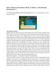 Maybe you would like to learn more about one of these? Buku Panduan Harvestmoon Back To Nature Pdf