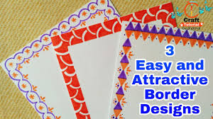 Xml file and apply that file in the inside layout of cardview. 3 Easy And Attractive Border Designs For Greeting Cards Border Designs For Children Diy Youtube