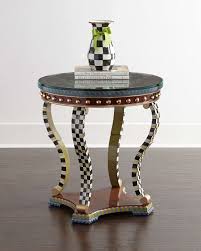 Mackenzie Childs Highland Thistle Accent Table Painted Furniture Funky Painted Furniture Whimsical Painted Furniture