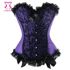 Find the perfect luxurious steel boned corset in purple satin or brocade. Purple Satin Black Lace Sexy Corset Women Corpetes E Espartilhos Plus Size Victorian Corsets And Bustiers Gothic Clothing 6xl Aliexpress