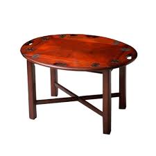 Accent your living room with a coffee, console, sofa or end table. Traditional Distressed Oval Wooden Table In Plantation Cherry Finish Dark Brown Overstock 28873461