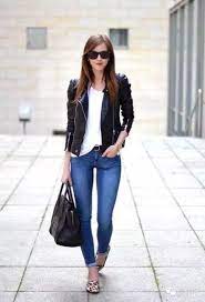Slp Style Short Slim Motorcycle Pu Leather Jacket Fashion Casual Work Outfits Black Leather Jacket Outfit