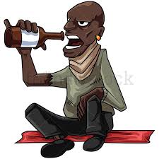 Homeless Black Man Drinking Alcohol Vector Cartoon Clipart Friendlystock Homeless Man Illustration Cartoon Clip Art