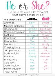 Elizabeth pryor answers the question, do old wives' tales for speeding up labor really work? Printable Old Wives Tales Quiz To Predict Baby S Gender Postpartum Party