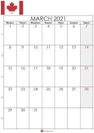 Canadian public (statutory) holidays in our calendars: March Calendar 2021 Canada 2021 Calendar Calendar March Calendar